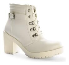 Bota Casual Inverno Feminina Tratorada Com Zíper Confortável
