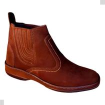 Bota Casual Masculina Botina Botinha Forrada Estilo Trabalho passeio Igreja Reunião 2520 Marrom Cor