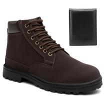 Bota Casual Masculina Coturno Confort Solado Tratorado Carteira