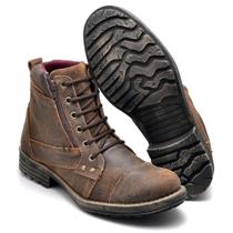 Bota Casual Masculina Coturno Couro Confortável