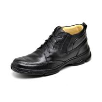 Bota Casual Masculina Couro Anatômica Macia Confortável