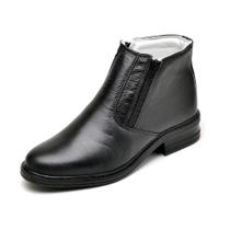 Bota Casual Masculina Couro Bico Redondo Leve Macia Conforto - Rubim Calçados