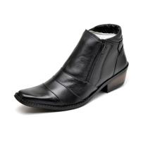 Bota Casual Masculina Couro Fecho Zíper Macio Leve Conforto Bota Casual Masculina Couro Fecho Zíper Macio Leve Conforto
