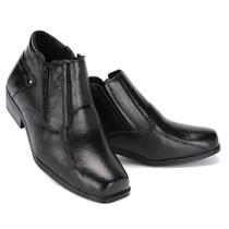 Bota Casual Masculina em Couro Modelo Social Com Ziper Lateral Salto Baixo Bota Casual Masculina em Couro Modelo Social Com Ziper Lateral Salto Baixo