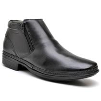 Bota Casual Masculina Ortopédico Couro Cadarço Liso Macio Bota Casual Masculina Ortopédico Couro Cadarço Liso Macio