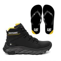 Bota Catpriime Coturno Masculina em Couro com c.a 47751 + Chinelo Basic