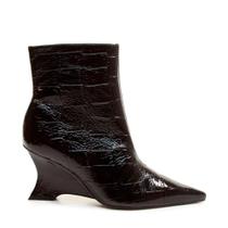 Bota Cecconello Couro Preto Cano Curto Classica