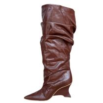 Bota Cecconello Slouchy Feminina Cognac Couro Bota Cecconello Slouchy Feminina Cognac Couro