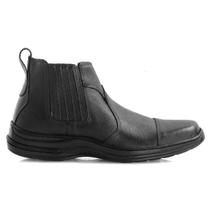 Bota Chelsea Botina Masculina Casual Couro Solado Borracha Resistente Confortável