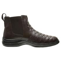 Bota Chelsea Botina Masculina Couro Casual Elástico Conforto Resistente Dia a Dia