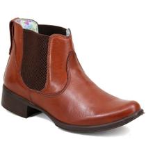 Bota Chelsea Cla-Clê Feminina Couro Cano Curto Moda Versátil Bota Chelsea Cla-Clê Feminina Couro Cano Curto Moda Versátil
