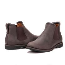 Bota Chelsea Comfort Texas Gold de Couro Crazyhorse Café Masculino