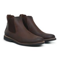 Bota Chelsea Couro Masculina Ref.: 7000 Crazy Horse Pinhão