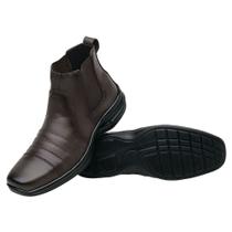 Bota Chelsea De Couro Masculino Sola de Borracha