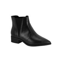 Bota Chelsea Feminina Beira Rio Cano Curto Elástico Bico Fino Cor:PretoTamanho:34