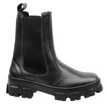 Bota Chelsea Feminina Cano Curto Tratorada Salto Baixo