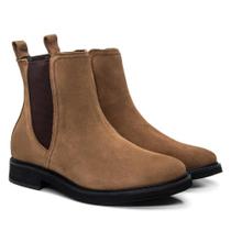 Bota Chelsea Feminina Couro com Elástico Confortável