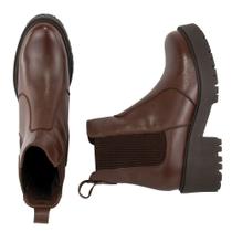 Bota Chelsea Feminina Couro Legitimo Cano Curto Sola Tratorada Elástico Preto Café Bota Chelsea Feminina Couro Legitimo Cano Curto Sola Tratorada Elástico Preto Café