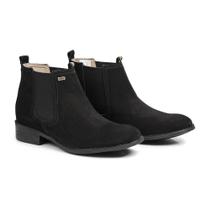 Bota Chelsea Feminina Couro Lisa Bico Redondo Dia a Dia Leve