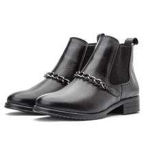 Bota Chelsea Feminina Couro Moderna Estilo Conforto Bota Chelsea Feminina Couro Moderna Estilo Conforto
