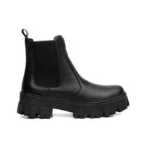 Bota Chelsea Feminina Couro Tratorada Com Elástico
