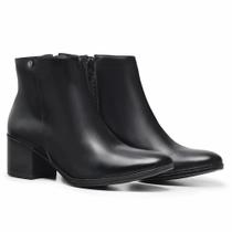 Bota Chelsea Feminino Couro Cano Curto Salto Grosso Conforto - Clave Shoes