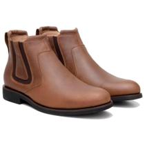 Bota Chelsea Flag Footwear Masculina Couro Leve Macia Casual