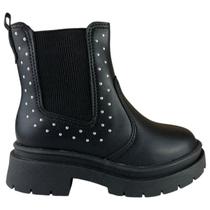 Bota Chelsea Infantil Molekinha Menina Tratorada Original Tachas Conforto Cor:PretoTamanho:29 Bota Chelsea Infantil Molekinha Menina Tratorada Original Tachas Conforto Cor:PretoTamanho:29