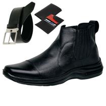 Bota Chelsea Masculina Cano Baixo Conforto Resistente Com Carteira e Cinto Bota Chelsea Masculina Cano Baixo Conforto Resistente Com Carteira e Cinto