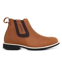 Bota Chelsea Masculina Casual Confortável Macia Em Couro Palmilha Gel
