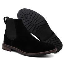 Bota Chelsea Masculina Casual Elástico Lateral com Solado Tratorado Preto Bota Chelsea Masculina Casual Elástico Lateral com Solado Tratorado Preto