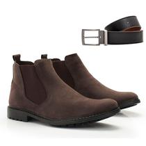 Bota Chelsea Masculina Conforto Resistente Com Cinto - CWB