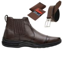 Bota Chelsea Masculina Conforto Resistente Em Couro Carteira e Cinto Bota Chelsea Masculina Conforto Resistente Em Couro Carteira e Cinto