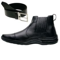 Bota Chelsea Masculina Coturno Couro Natural Casual Com Cinto Bota Chelsea Masculina Coturno Couro Natural Casual Com Cinto