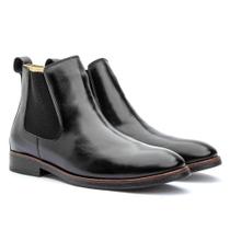 Bota Chelsea Masculina Couro Bico Redondo Conforto Casual