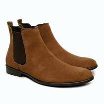 Bota Chelsea Masculina Couro Camurça Moderna e Elegante Confortável Sola de Borracha Dia a Dia Berganno Bota Chelsea Masculina Couro Camurça Moderna e Elegante Confortável Sola de Borracha Dia a Dia Berganno