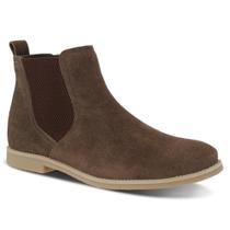 Bota Chelsea Masculina Couro Confortável Camurça Casual Bota Chelsea Masculina Couro Confortável Camurça Casual