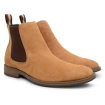 Bota Chelsea Masculina Couro Suede Cano Baixo Macia Casual