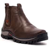 Bota Chelsea Masculina de Couro Botina Masculina Solado tratorado Botina Chelsea Masculina Trabalho