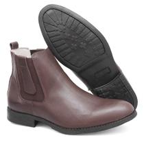 Bota Chelsea Masculina de Couro Cano Curto Macia Confortável Brete Boots