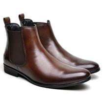 Bota Chelsea Masculina de Couro Legitimo Mouro Botina Conforto Extremo Material de Qualidade Clássica Bota Chelsea Masculina de Couro Legitimo Mouro Botina Conforto Extremo Material de Qualidade Clássica
