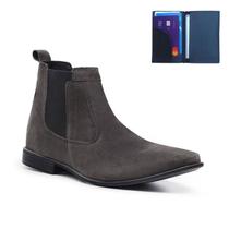 Bota Chelsea Masculina Social Conforto Resistente Com Carteira 3010