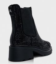 Bota chelsea multi cristal black tratorada couro nobuck preto