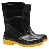 Bota chuva borr impermeavel masculino bracol n.42 solado amarelo