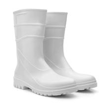 Bota Chuva Motoqueiro Motociclista Jardinagem Impermeável Cano Médio Pvc Branca Bracol resistente e confortável Bota Chuva Motoqueiro Motociclista Jardinagem Impermeável Cano Médio Pvc Branca Bracol resistente e confortável