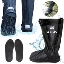 Bota Chuva Protetora Tênis Calçado Borracha Reforçada 43/45 Bota Chuva Protetora Tênis Calçado Borracha Reforçada 43/45