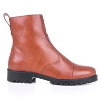Bota Classico Coturno Feminina Couro Legítimo Moda Inverno