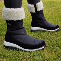 Bota Com lã Ushuaia Nobuck com nylon preto Forrada com Lã