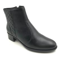 Bota Comfort Plus Couro Cano Baixo Preta 5709