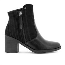 Bota Comfortflex Camurça Cano Médio Zíper Feminina